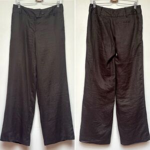 Saint Tropez West Brown 100% Linen Wide Leg Pants Size 6